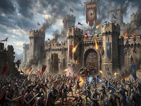 MMORPG lonca savaşı kale sahnesi
