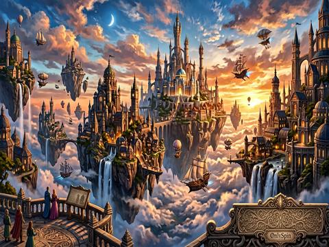 Skybound Empires sky-city panoraması