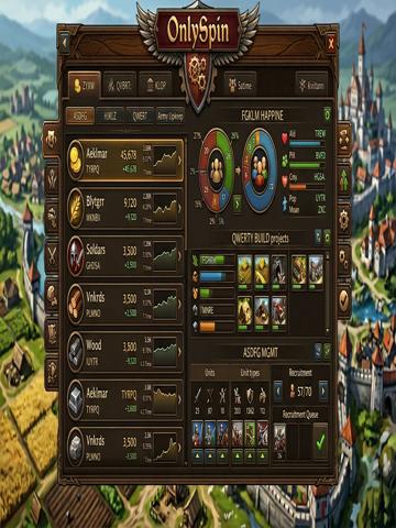 Strateji oyun kaynak yönetim ekranı
